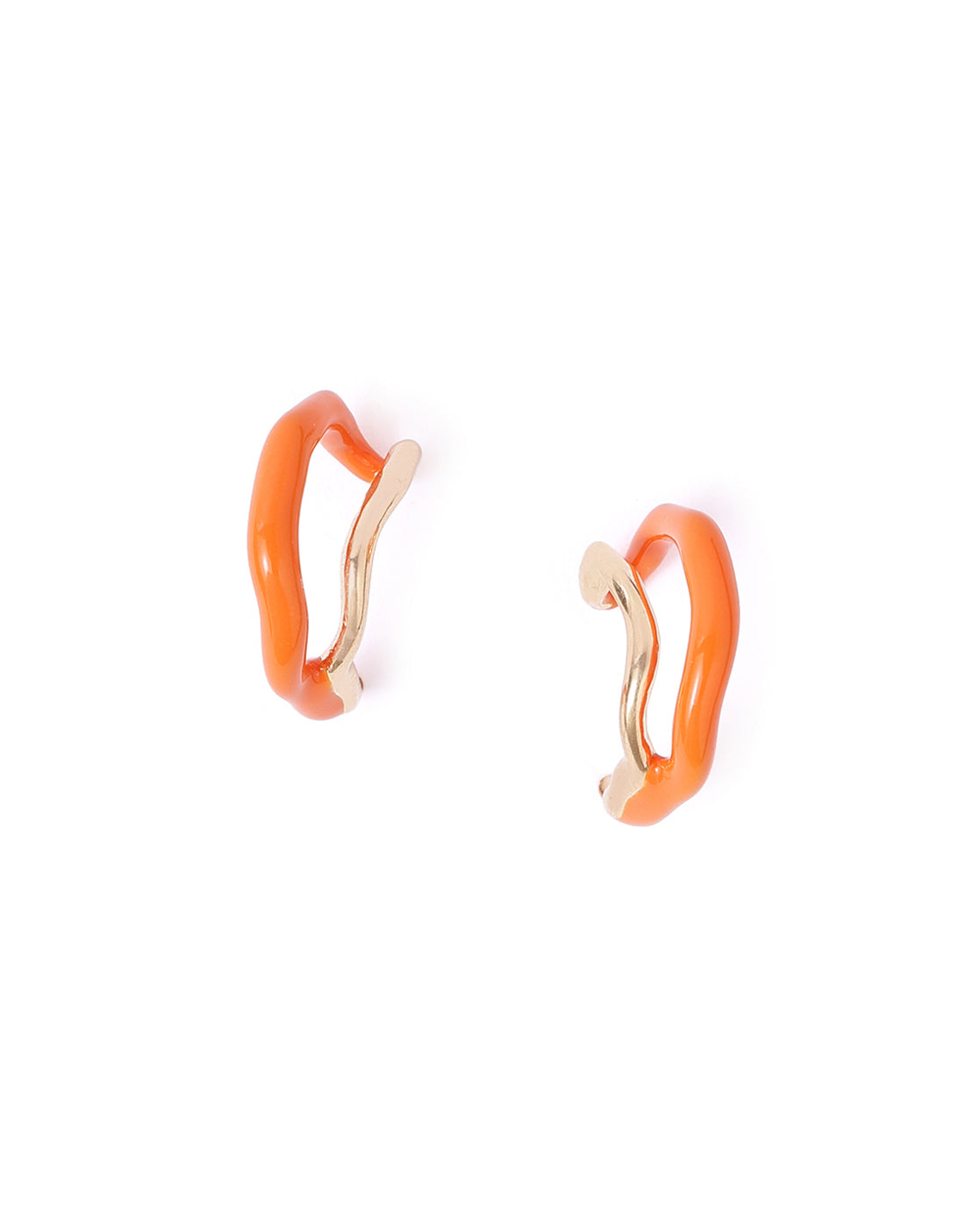 18kt Gold Plated Enamel Half Hoop Earring