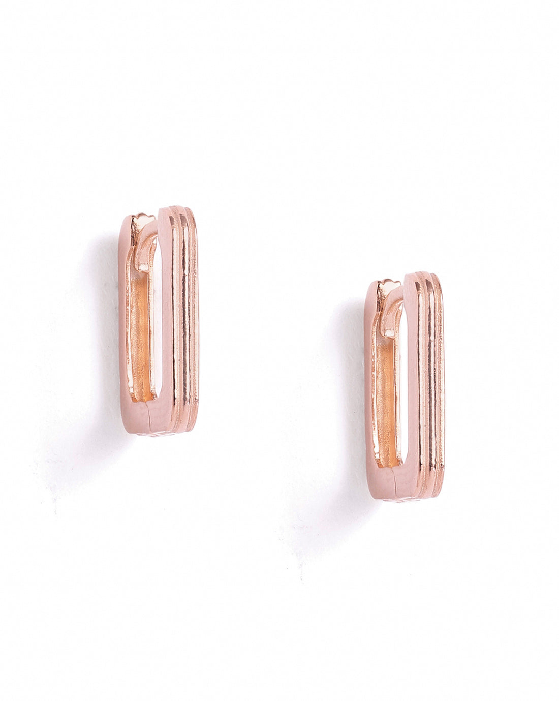 18kt Rose Gold Plated Square Mini Hoop Earring