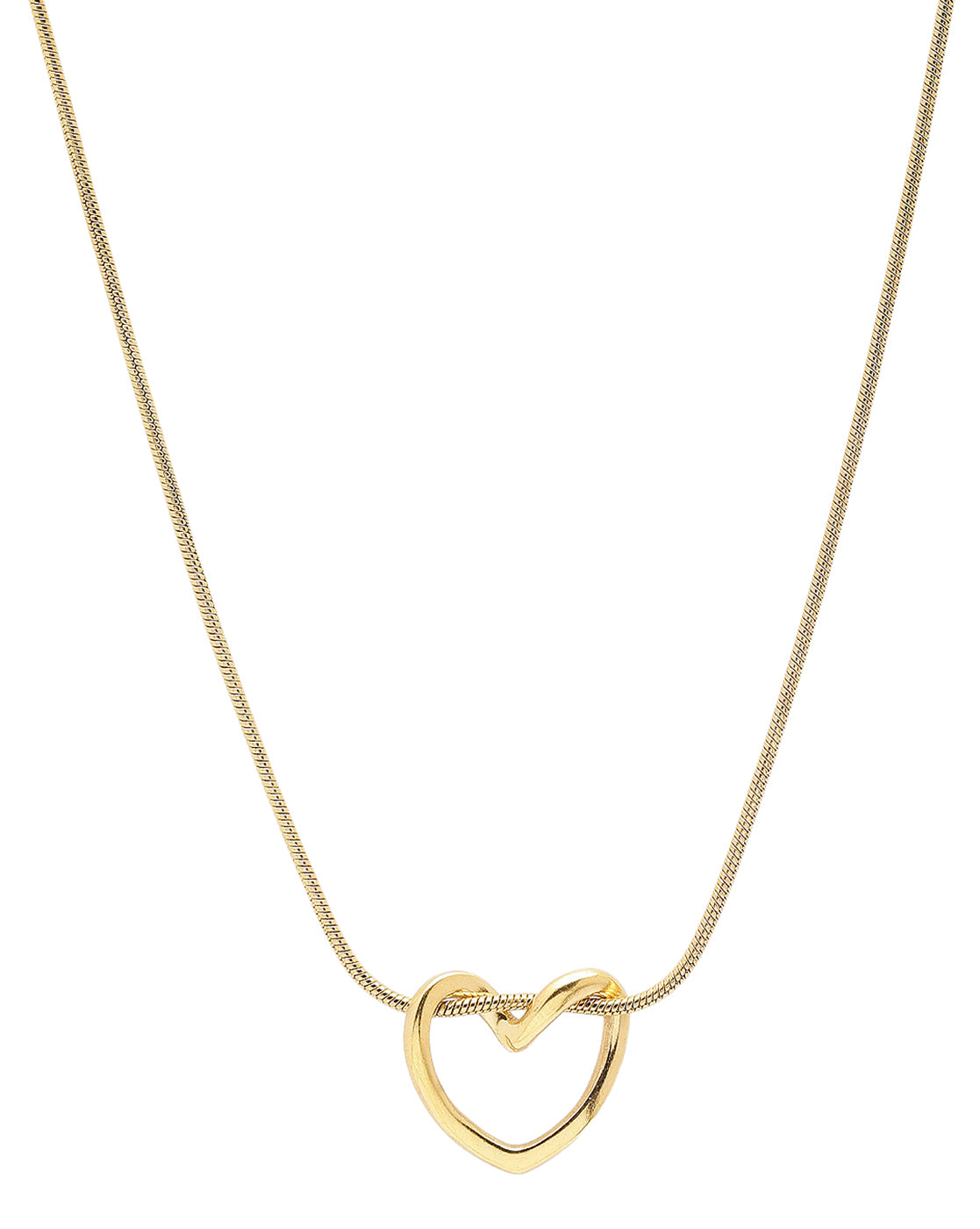 18Kt Gold Plated Heart Loop Pendant and Chain Necklace