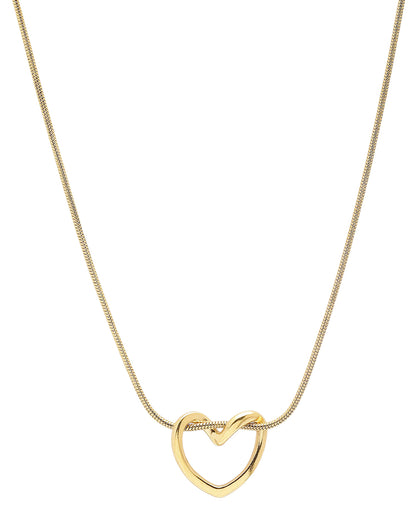 18Kt Gold Plated Heart Loop Pendant and Chain Necklace