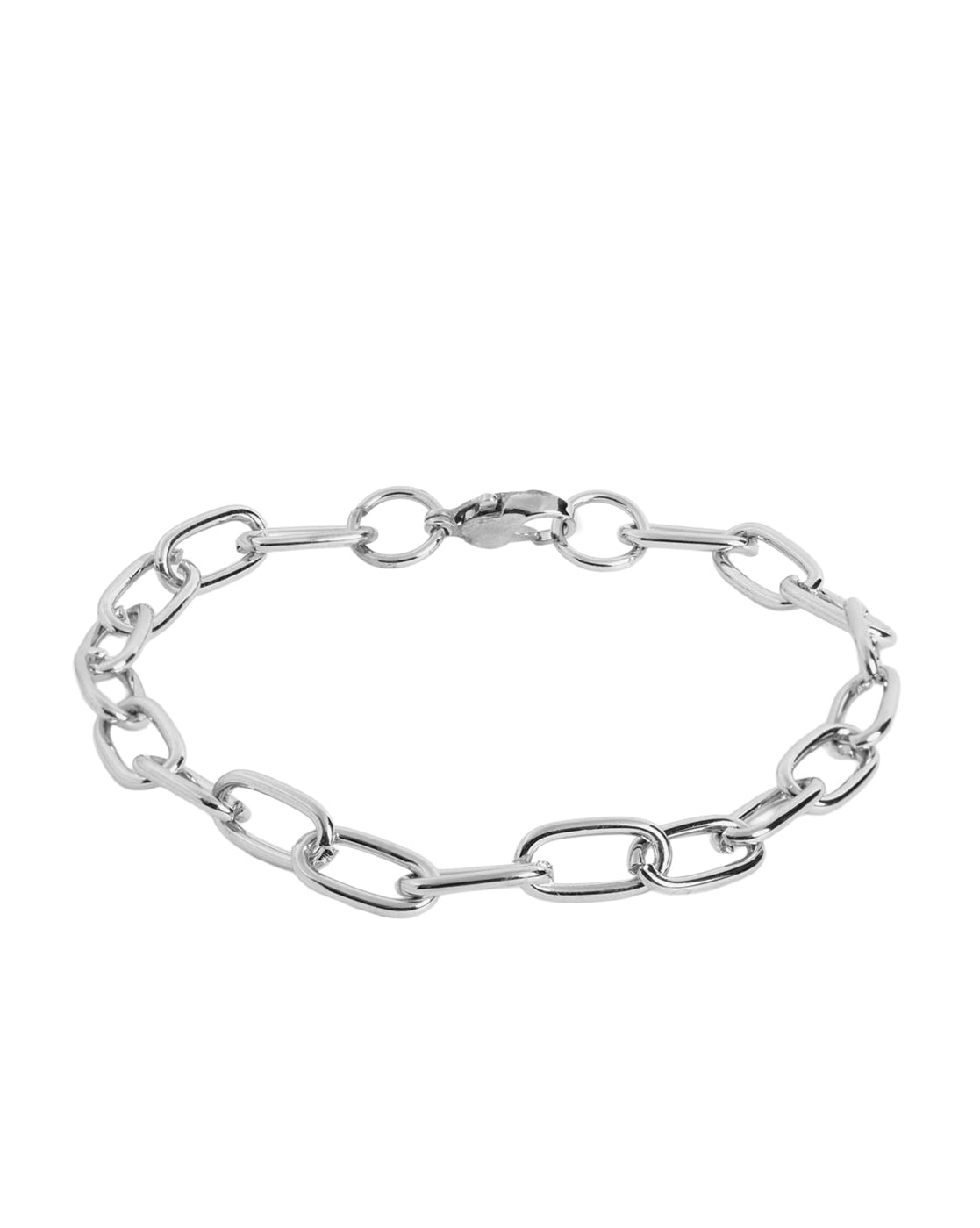 Men Silver Plated Link Bracelet
