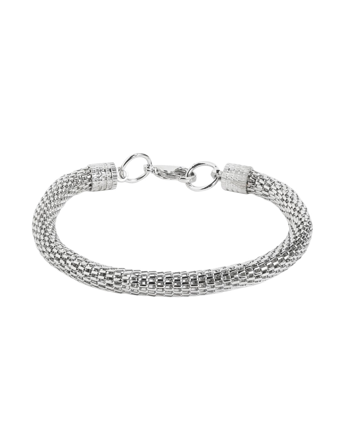 Men Silver Plated Flexible Bracelet