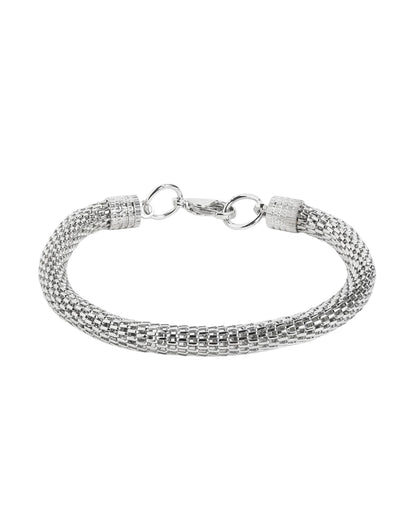 Men Silver Plated Flexible Bracelet