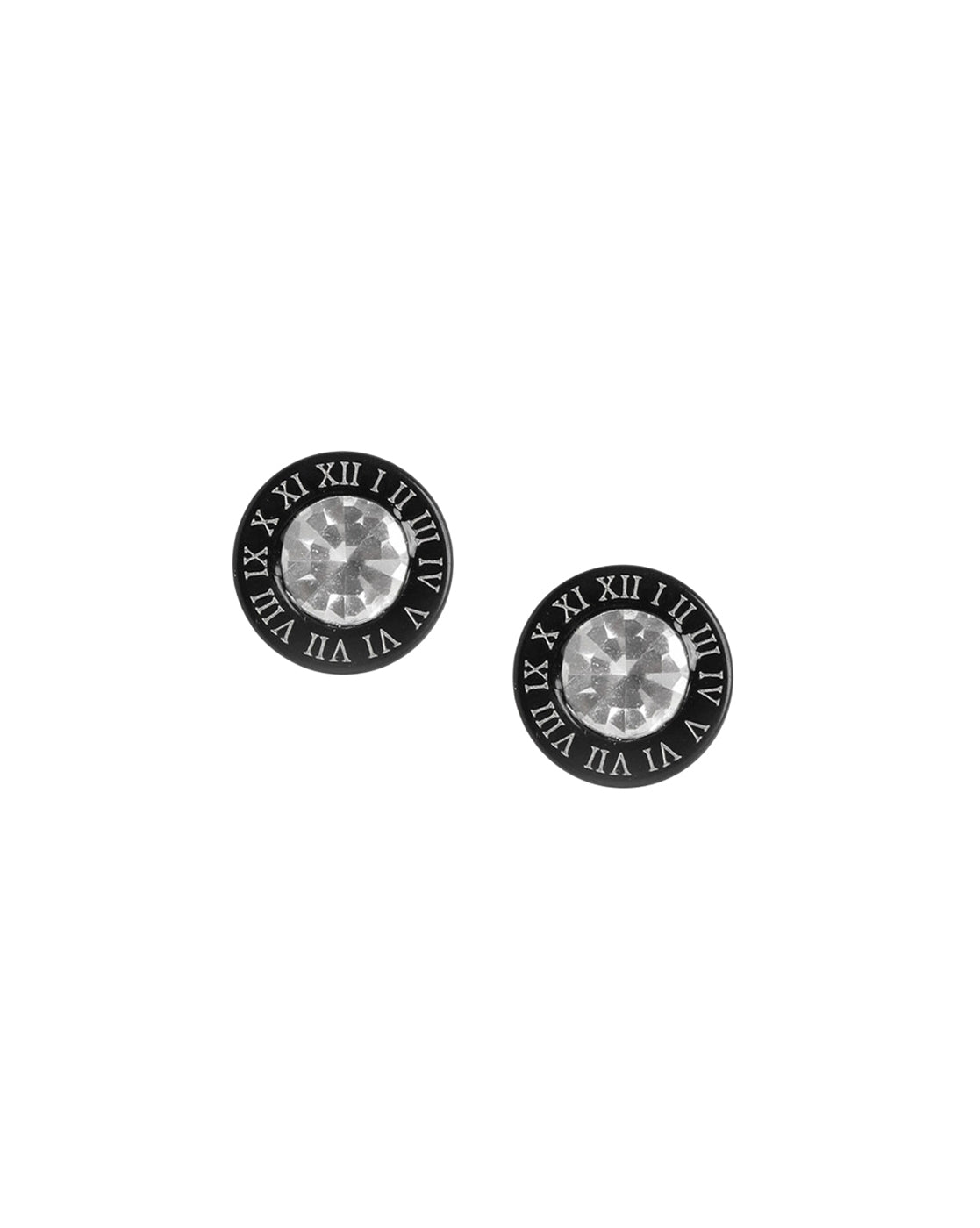 Men Black Toned Solitaire Stud Earring