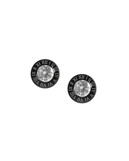Men Black Toned Solitaire Stud Earring