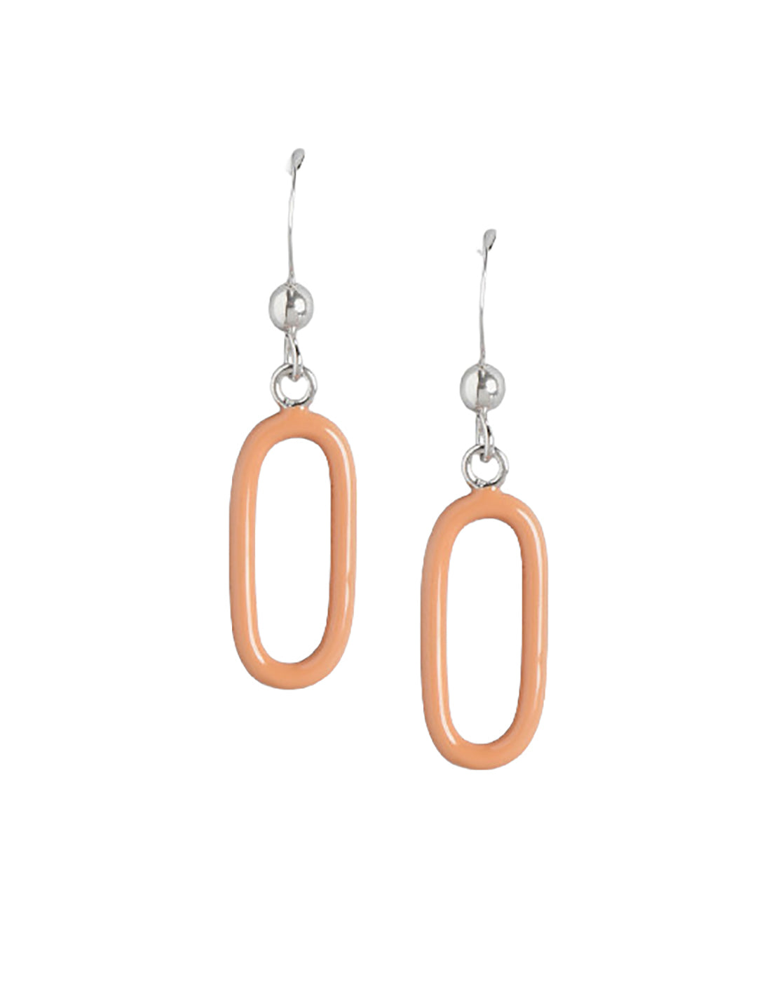 925 Sterling Silver Rhodium Plated Enamel Oval Drop Earring