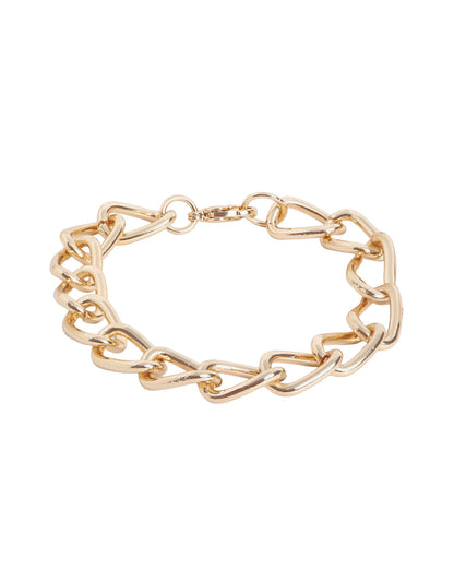 Men Gold Plated Bold Link Bracelet