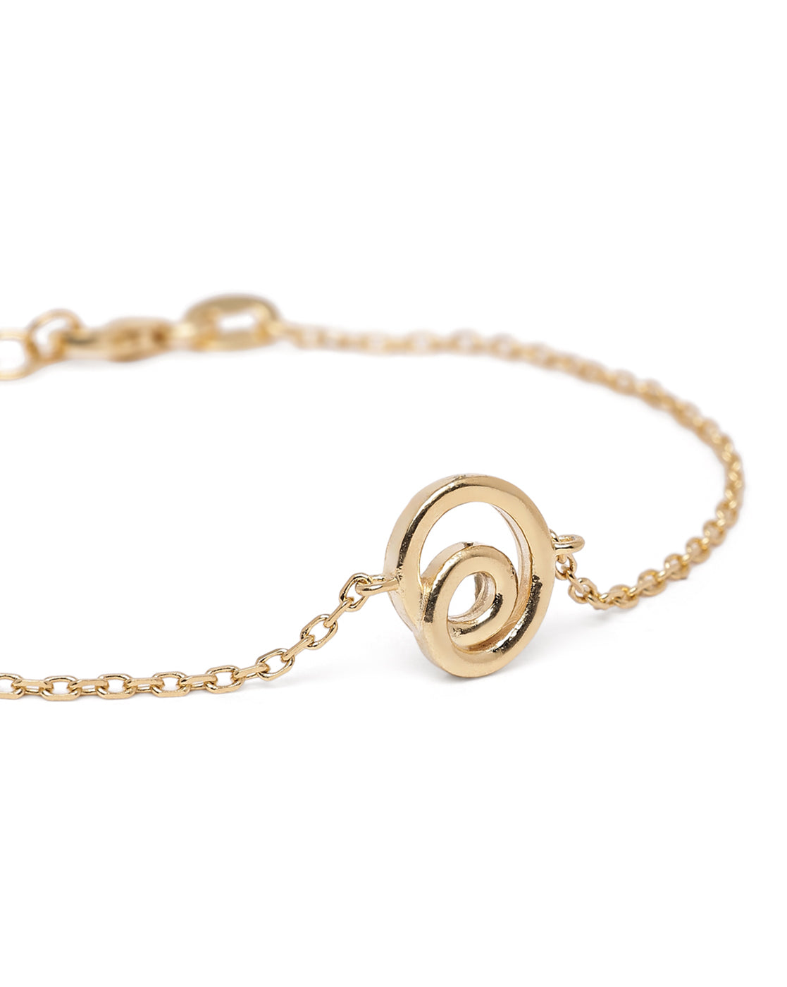 18kt Gold Plated Spiral Charm Bracelet