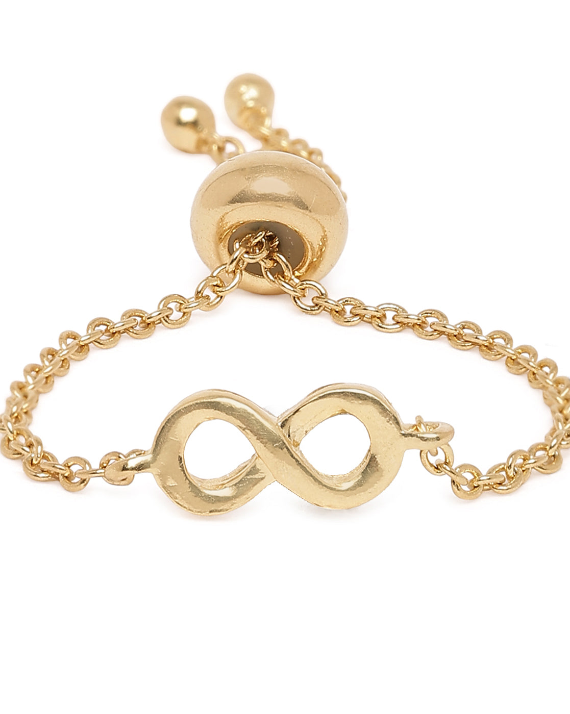 18kt Gold Plated Infinity Adjustable Chain Ring