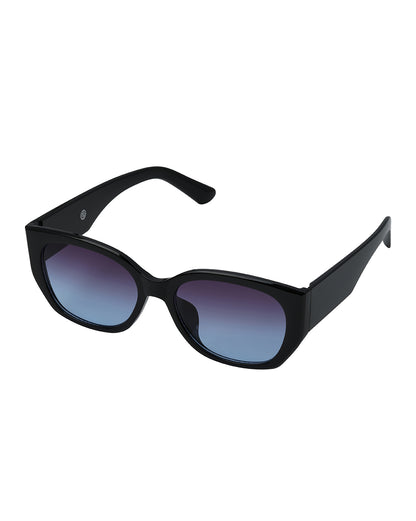 Women Black Toned UV Protected Purple Gradient Lens Cateye Sunglasses
