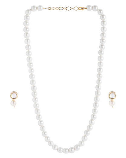 Gold-Plated Timeless Pearl Jewellery Set