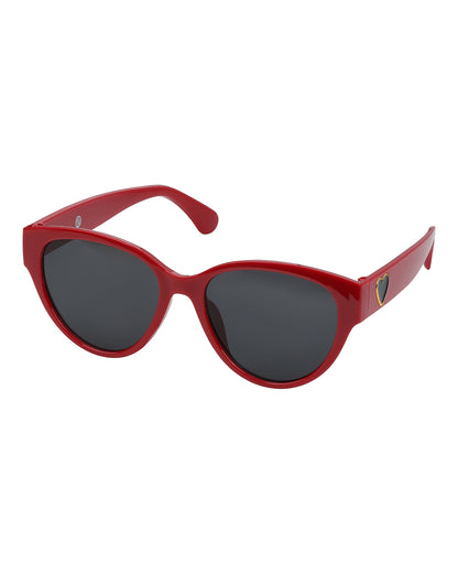 Women Party Red Toned UV Protected Black Lens Oversized Sunglasses