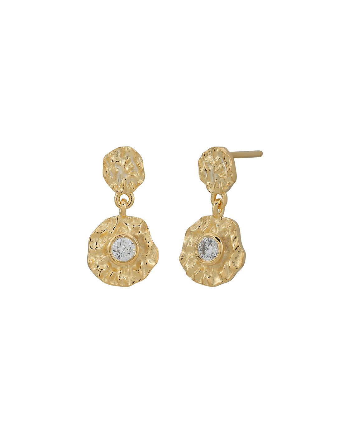 18kt Gold Plated CZ Contemporary Drop Earring