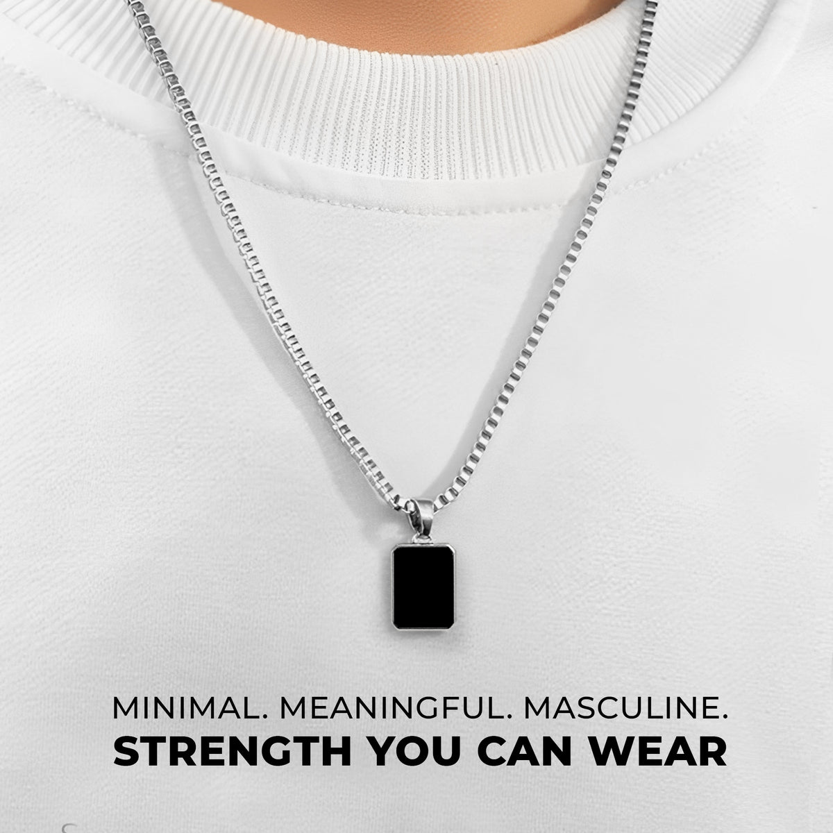 Men Pandant Black Necklace  - CLJW-13