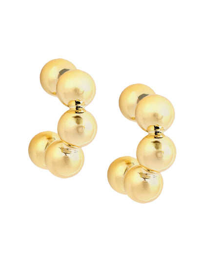 Gold Plated Bold Bubble Half Hoop Earring