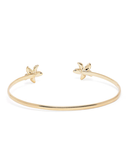 18kt Gold Plated Floral Cuff Link Bracelet