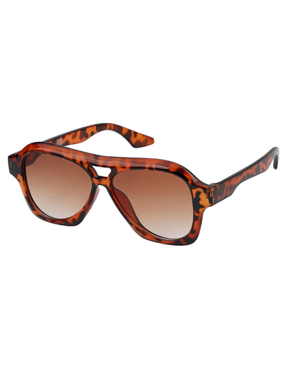 Women Tortoise Shell UV Protected Brown Lens Oversized Sunglasses