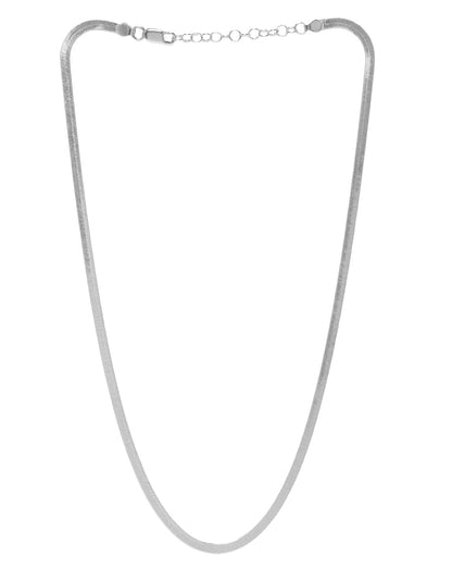 Men Rhodium Plated Herringbone Chain