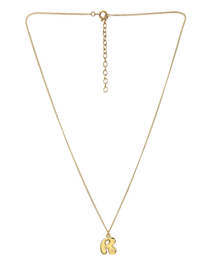 18Kt Gold Plated CZ 3D Balloon Letter A Pendant and Chain