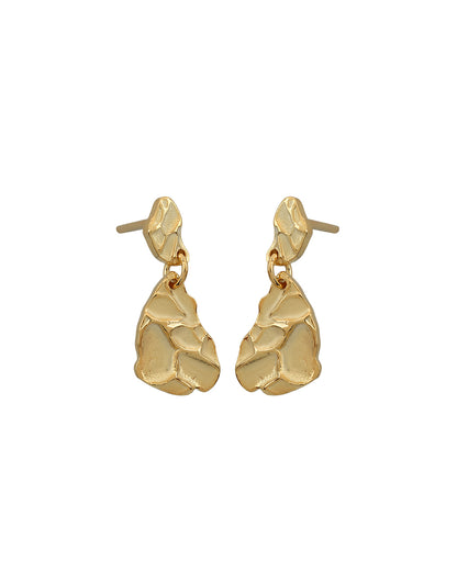 18kt Gold Plated Contemporary Drop Earring