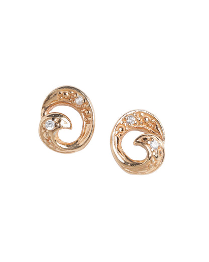 925 Sterling Silver 18kt Rose Gold Plated CZ Petite Stud Earring