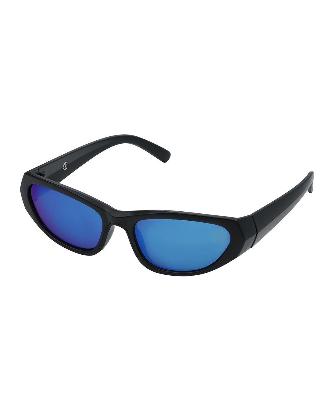 Women Matt Black Toned UV Protected Blue Mirror Lens Sports Sunglasses