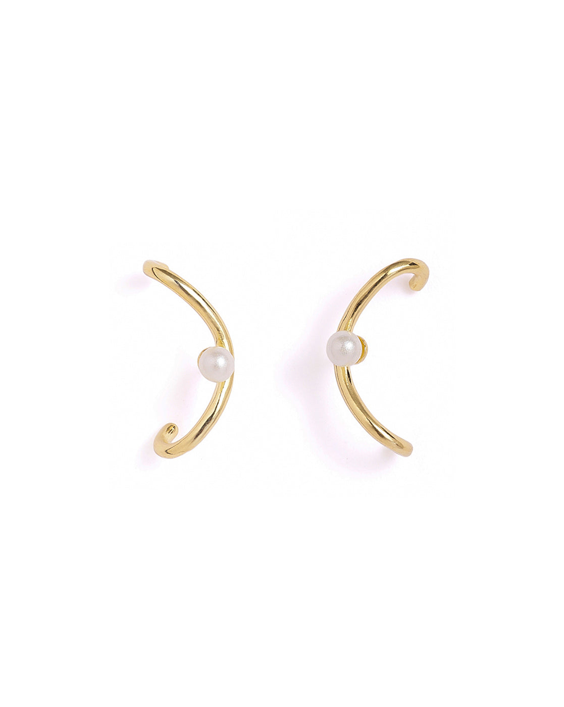 18kt Gold Plated Contemporary Pearl Ear Cuff Earring