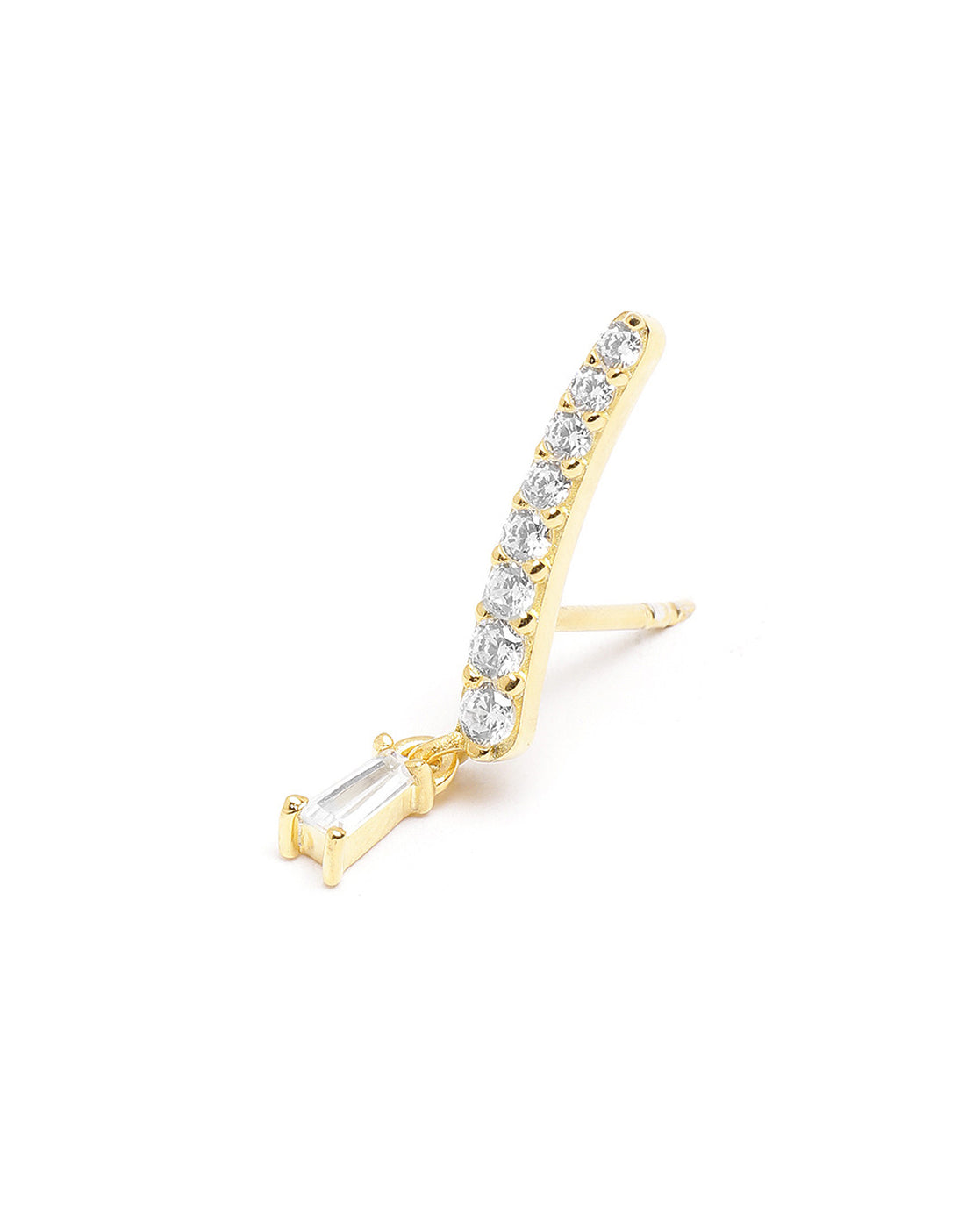 925 Sterling Silver 18kt Gold Plated CZ Ear Cuff Earring