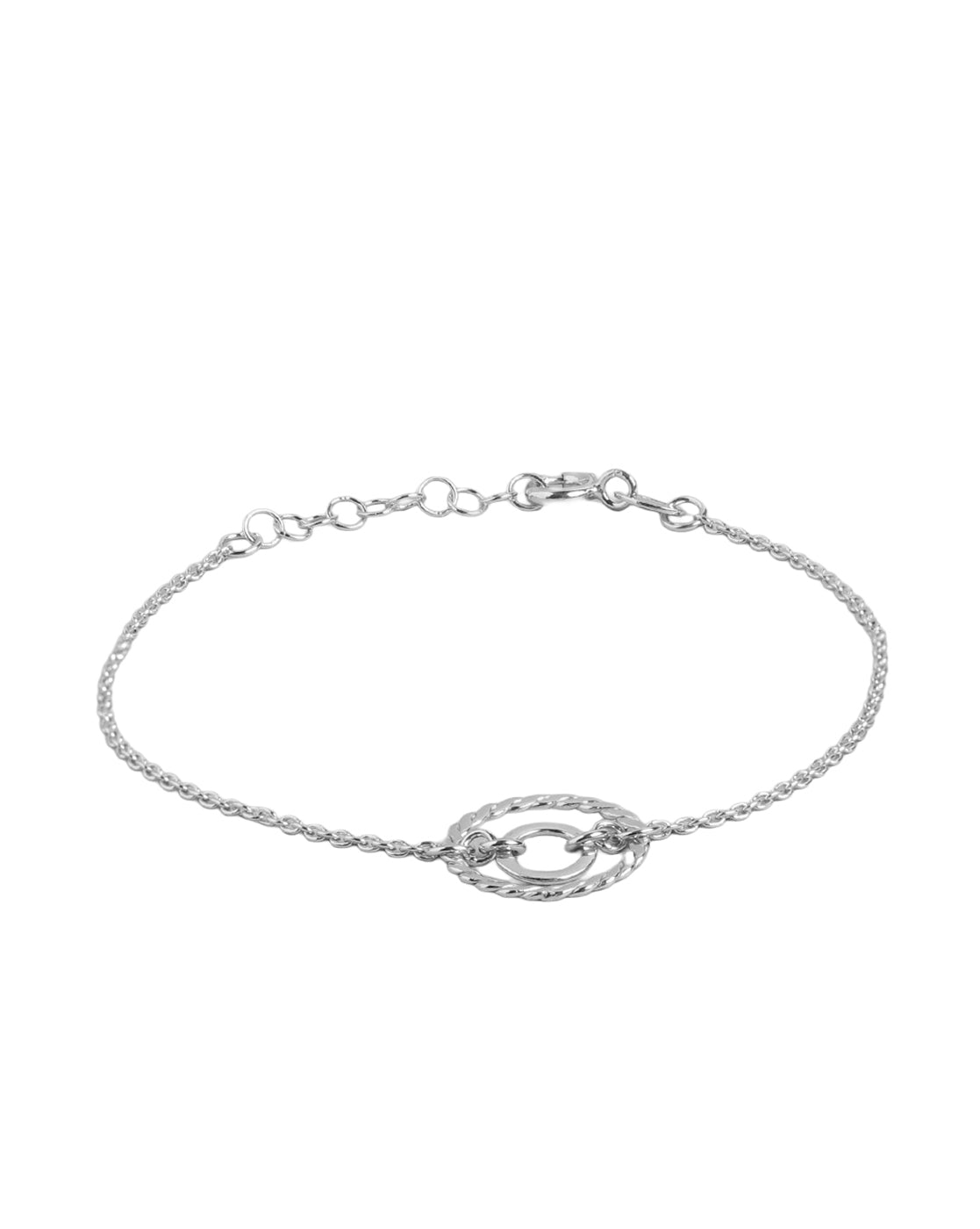 925 Sterling Silver Rhodium-Plated Circular Charm Bracelet