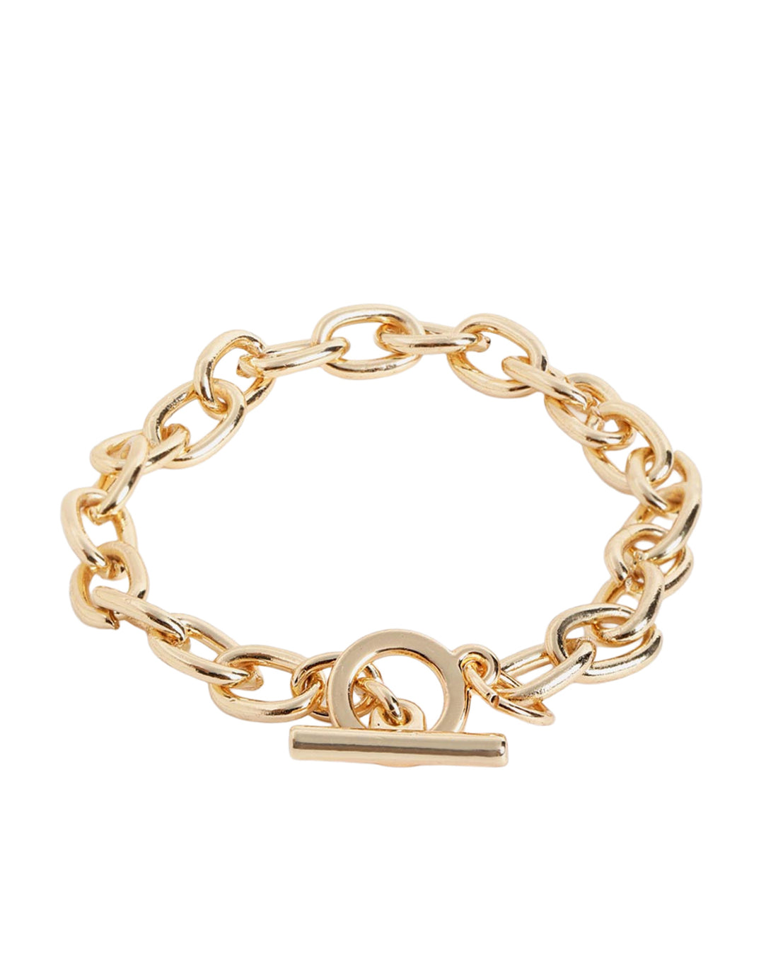 Men Gold Plated Link Toggle Bracelet