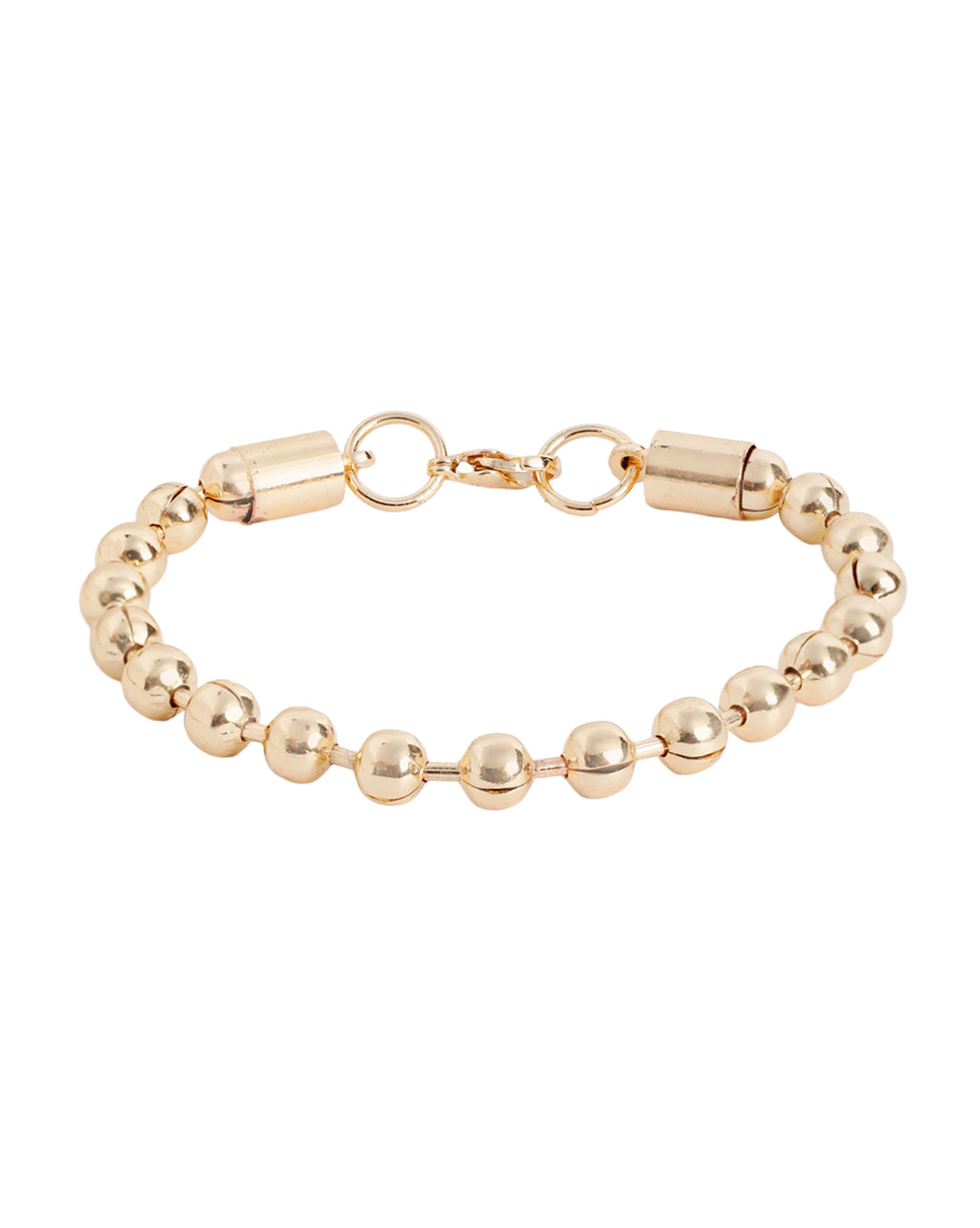 Men Gold Plated Metal Ball Link Bracelet