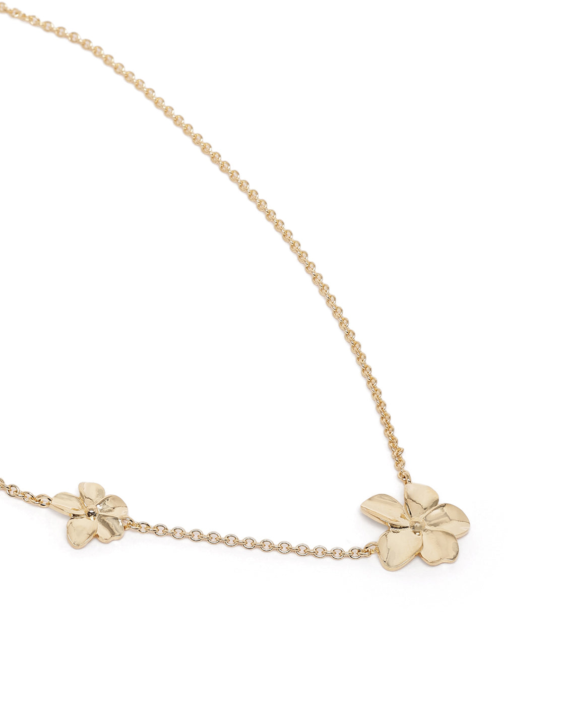 18kt Gold Plated Floral Minimal Necklace