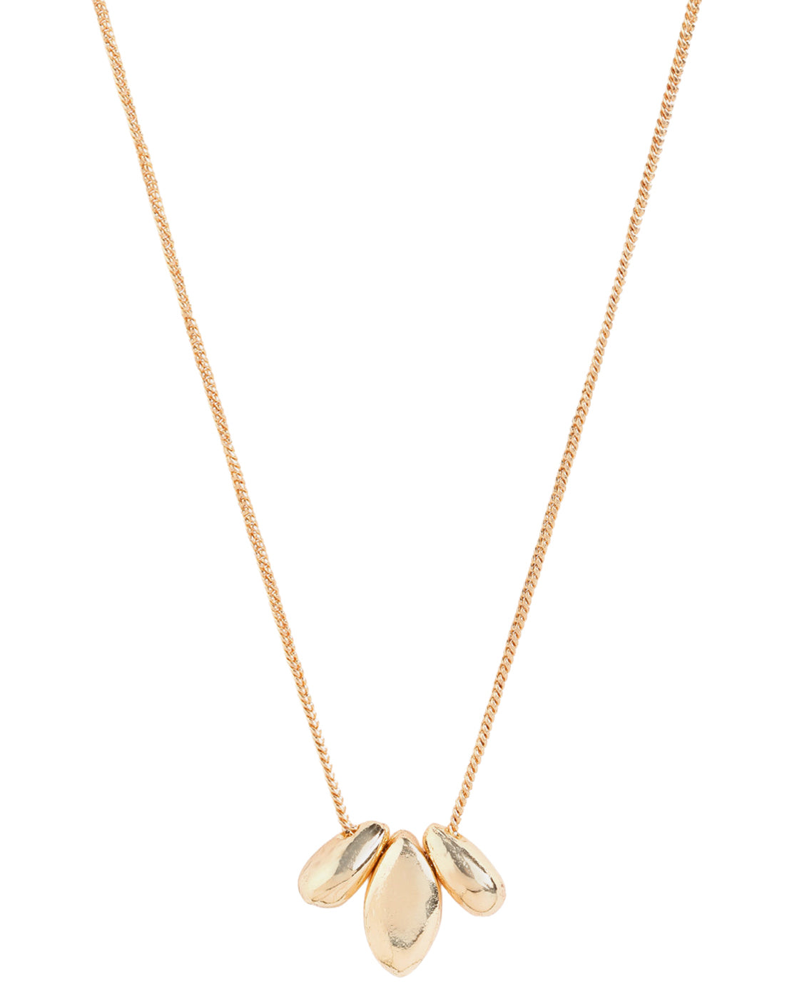Gold Plated Sculptured Organic Pendant and Chain