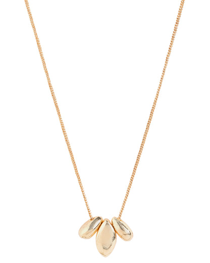Gold Plated Sculptured Organic Pendant and Chain