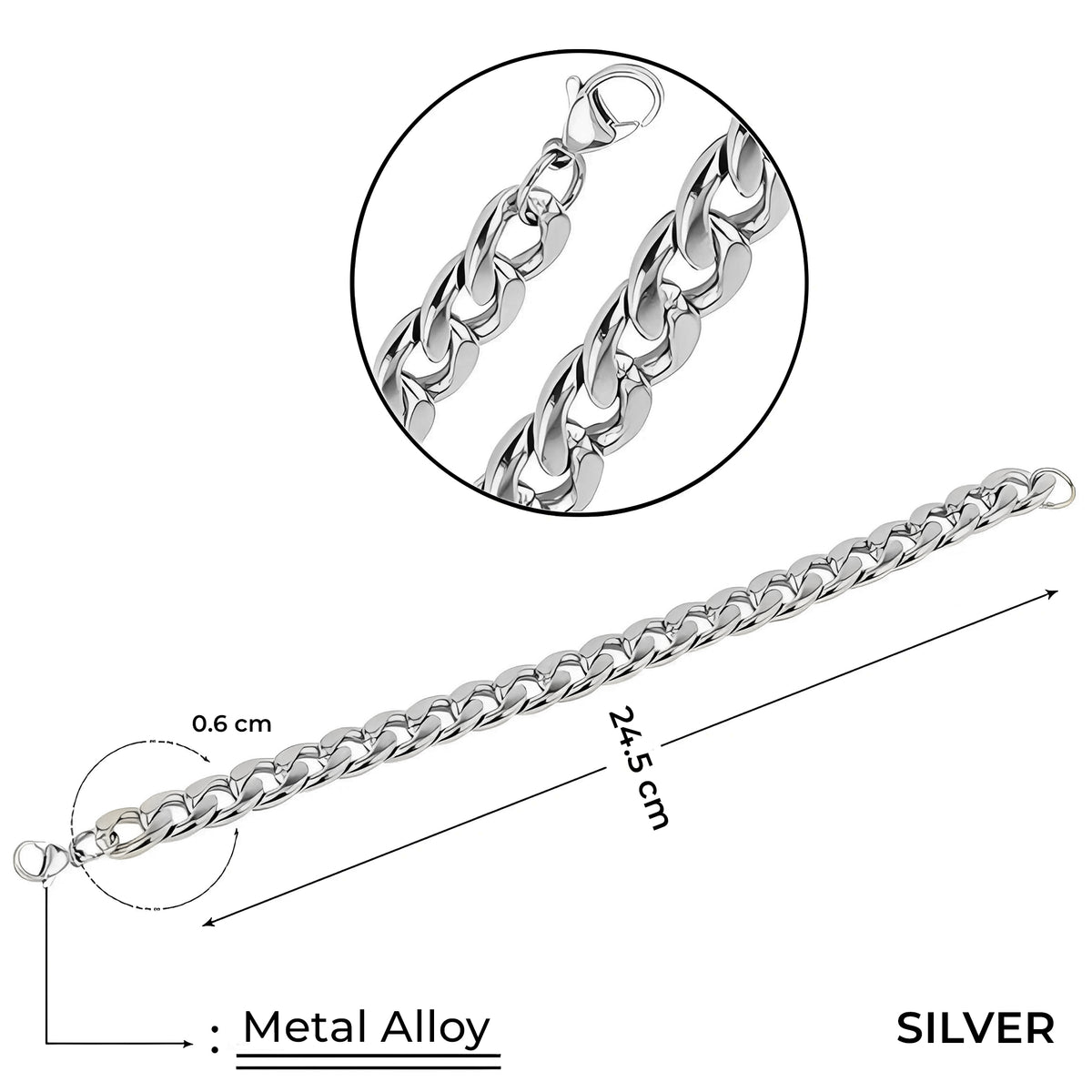 Braided Silver Men&