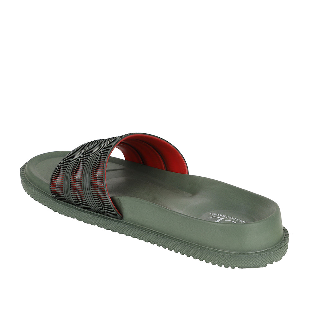 Men Textured Comfort Slip On Slider