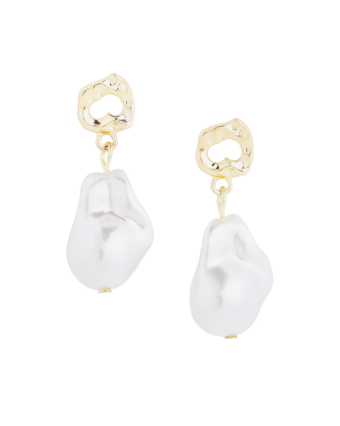 Gold Plated Hi-Fashion Baroque Pearl Earrings