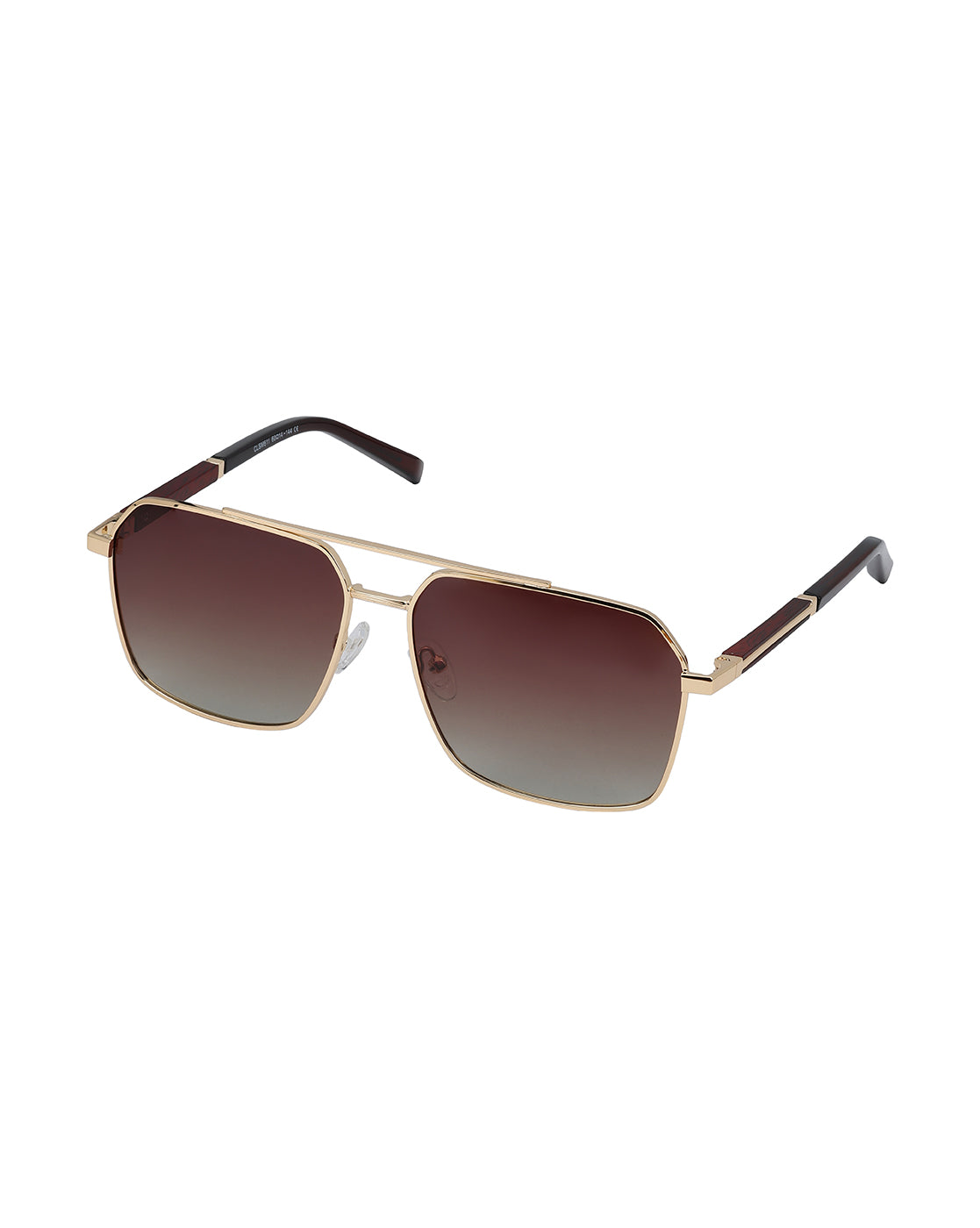 Premium Gold &amp; Brown Toned Polarised Gradient Lens Rectangle Sunglasses for women CLSW611