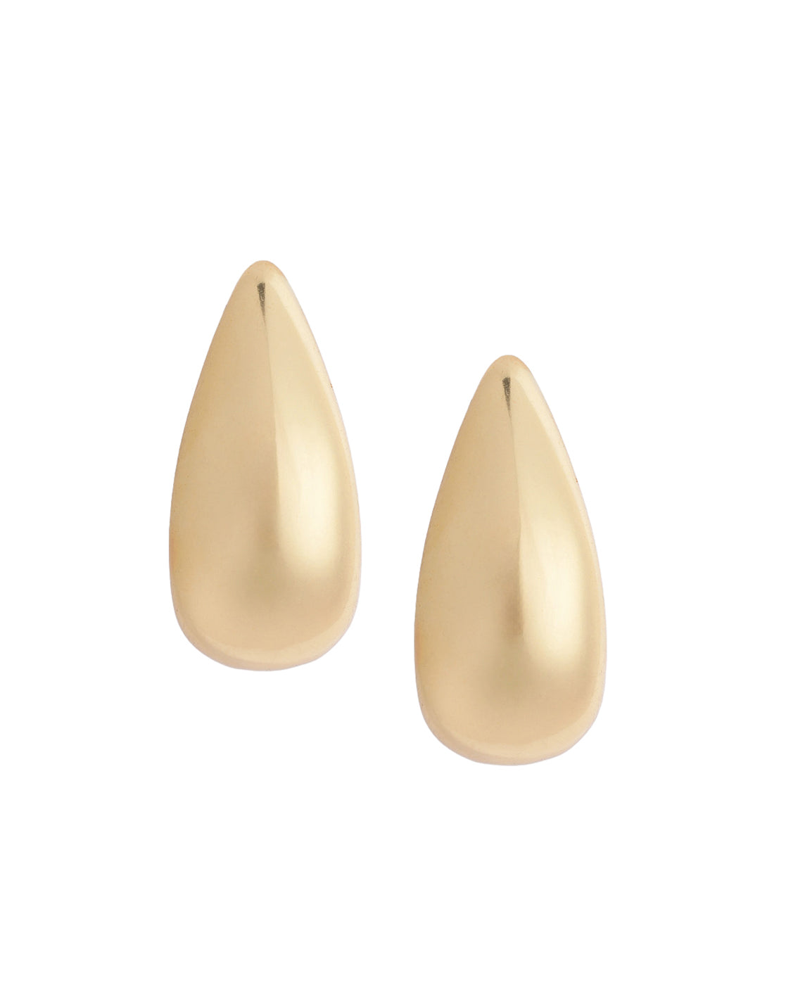 Gold Plated Contemporary Teardrop Half Hoop Earrings