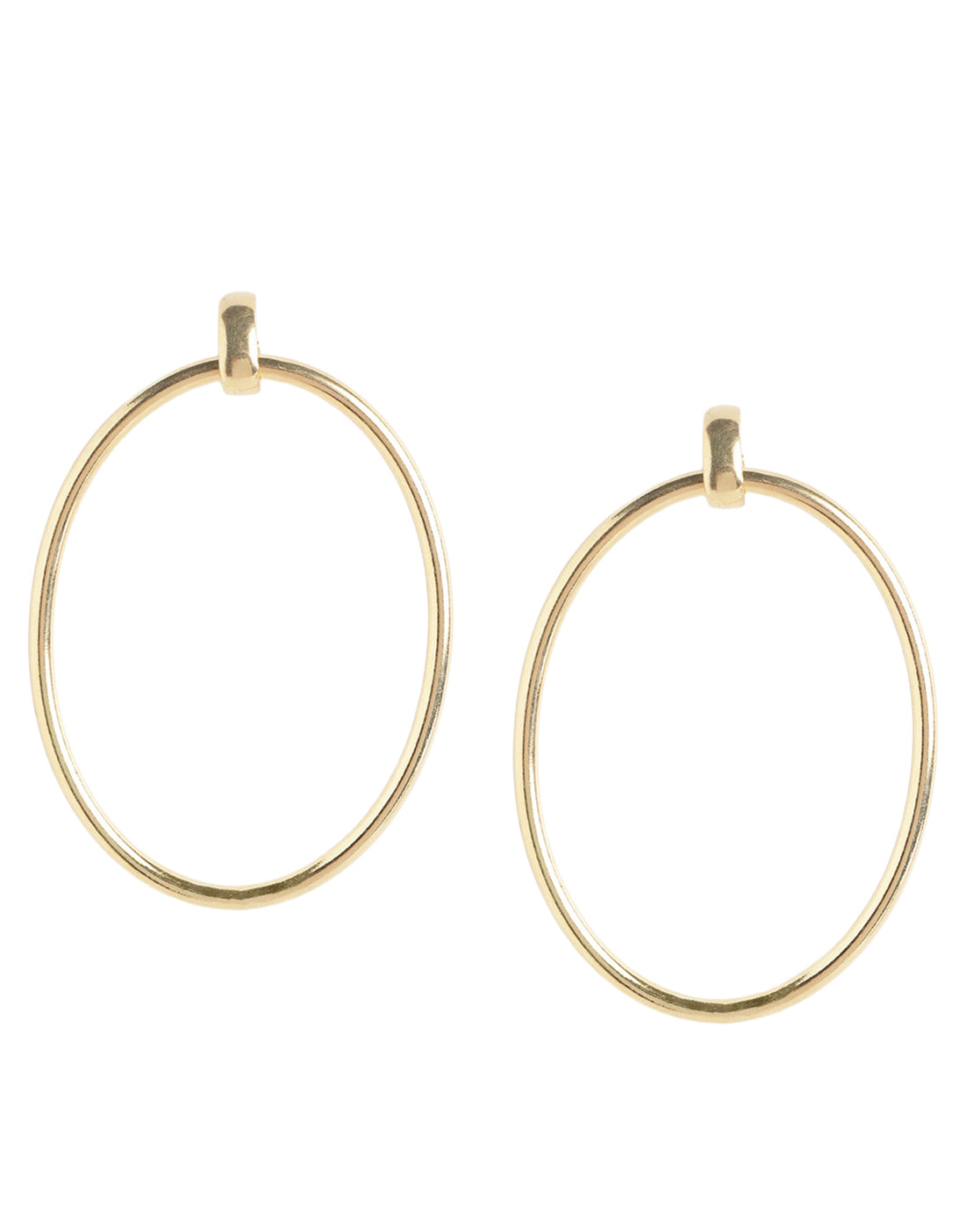 18kt Gold Plated Bold Oval Link Drop Earring