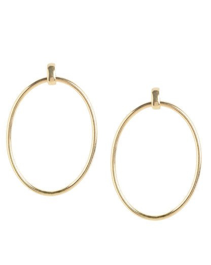 18kt Gold Plated Bold Oval Link Drop Earring