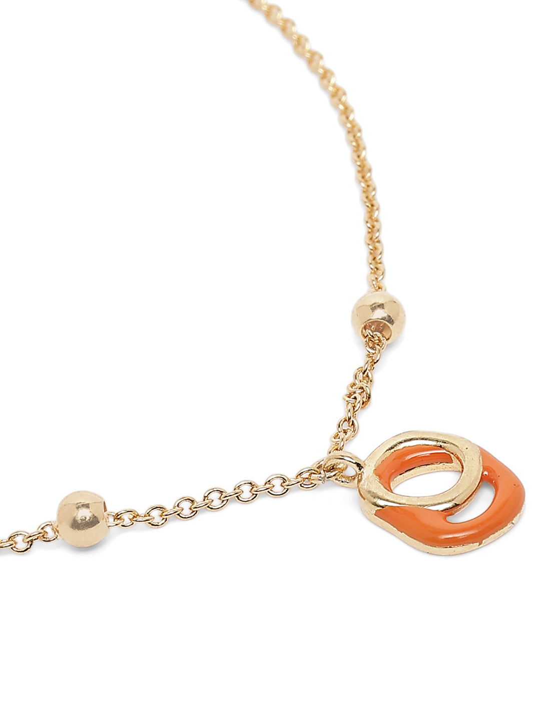 18kt Gold Plated Organic Enamel Charm Adjustable Bracelet