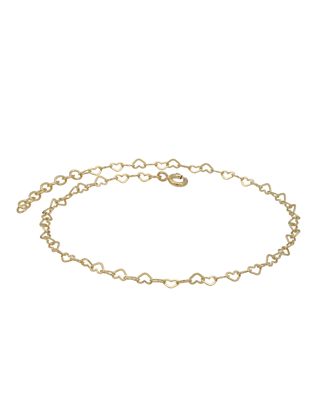 18kt Gold Plated Heart Link Adjustable Anklet