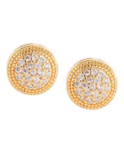 Rose Gold Plated CZ Sparkle Petite Stud Earring