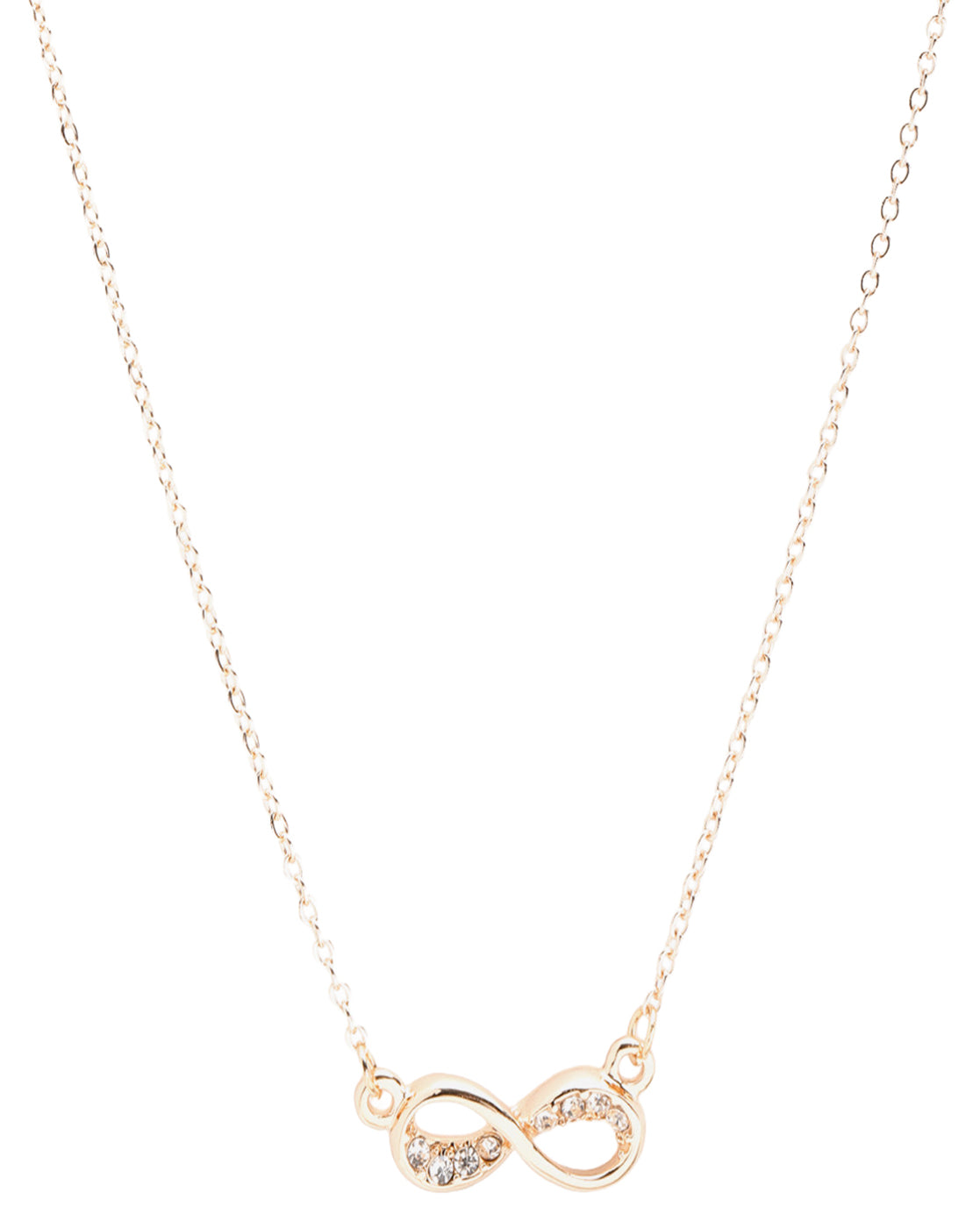 Gold Plated Elegant CZ Sparkle Infinity Necklace