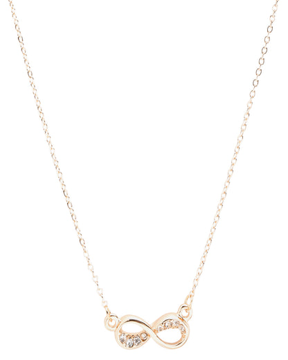 Gold Plated Elegant CZ Sparkle Infinity Necklace