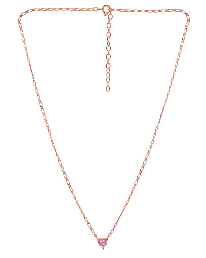 18kt Gold Plated Dangling Solitaire Heart Necklace