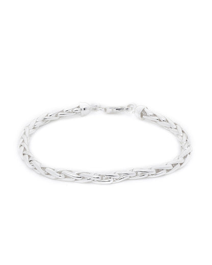 Men Rhodium-Plated Arrow Link Chain Bracelet