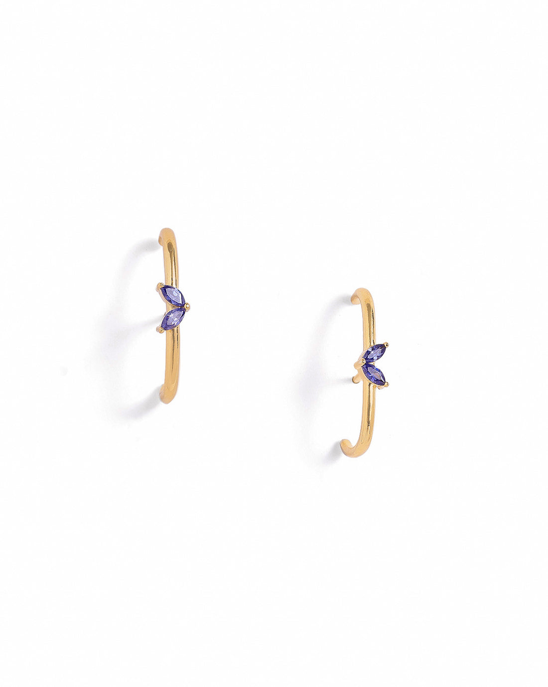 18kt Gold Plated Sapphire Studded Buttefly Ear Lobe Earring