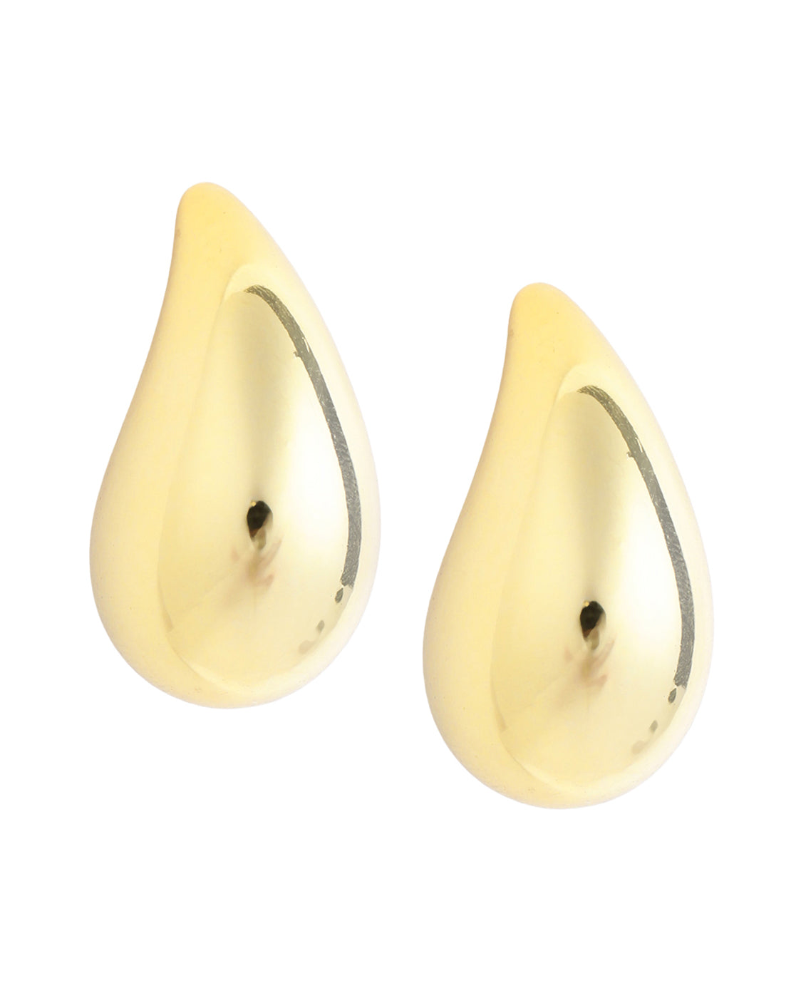 Gold Plated Tear Drop Bold Stud Earring
